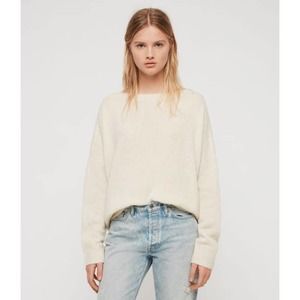 ALLSAINTS Aris Alpaca Wool Knit Boatneck Pullover Sweater M Chalk